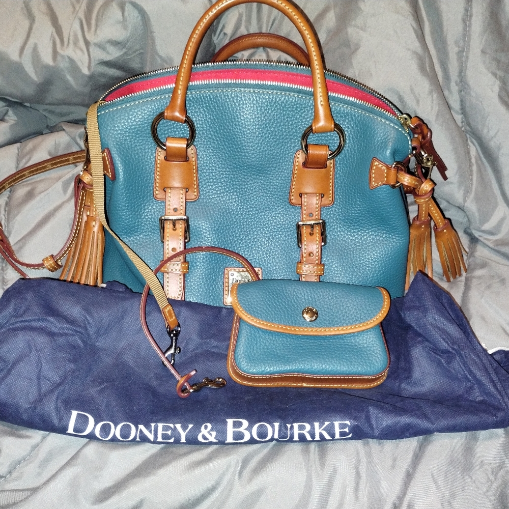 Dooney & Bourke Teal and Tan Women's Bag Set